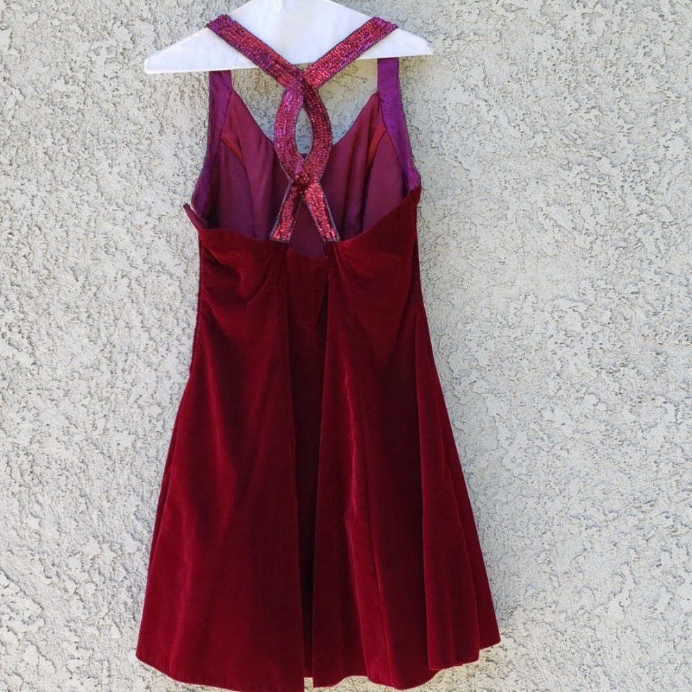 ๐HP๐Vintage 90's De-Laru Maroon Velvet dress - Picture 2 of 11